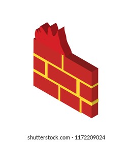 Firewall Isometric Left Top View 3D Icon