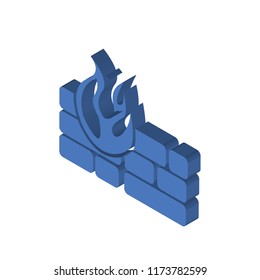 Firewall isometric left top view 3D icon