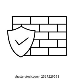Firewall Line Editable Stroke Icons. Cyber Security Technology, Phishing, Hacking, Cyber Crime, Security, Trojan, Device Protection, Privacy Vector Illustration.