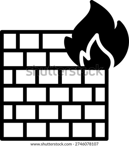 Firewall Line Fill Style Icon