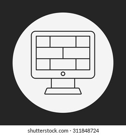Firewall line icon