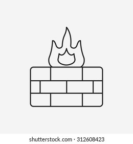 Firewall line icon