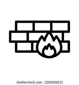 gráfico vectorial de icono de línea de firewall