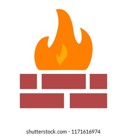 Firewall logo. Protection. Cyber security emblem. Network protection. Internet project. Logo icon design