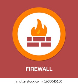 Firewall logo. Protection. Cyber security emblem. Network protection. Internet project. Logo icon design