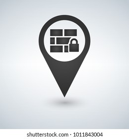firewall map pointer vector icon