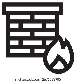 Firewall Icono de Vector moderno: Plantilla de símbolos de ilustración mínima para el diseño de interfaz de usuario del App móvil de Web