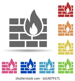 firewall in multi color style icon. Simple glyph, flat vector of internet security icons for ui and ux, website or mobile application