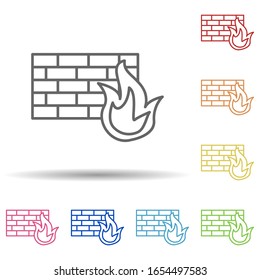 Firewall in mehrfarbigem Stil Symbol. Einfache dünne Linie, Vektorillustration von Antivirus-Icons für i und ux, Website oder mobile Applikationen