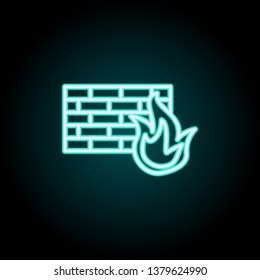 firewall neon icon. Elements of Virus, antivirus set. Simple icon for websites, web design, mobile app, info graphics