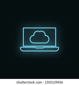 Firewall, netbook, neon, icon. Web Development Vector Icon. Element of simple symbol for websites, web design, mobile app, infographics. Line symbol for website design