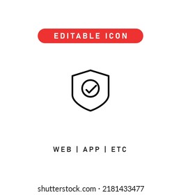 firewall ok editable stroke icon, outline icon for web, app, presentation, etc