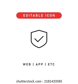 firewall on editable stroke icon, outline icon for web, app, presentation, etc