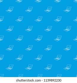 Firewall on the laptop monitor pattern vector seamless blue repeat for any use