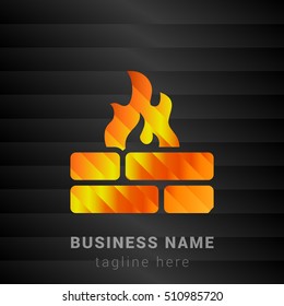Firewall Orange, Yellow and Black silk fashion premium icon / Logo