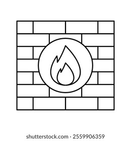 Firewall Outline Icon with black color palette in outline style. perfect for designs with a theme of cyber security and internet and device protection software
