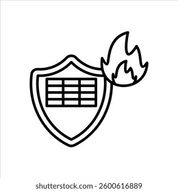 firewall outline icon vector illustration
