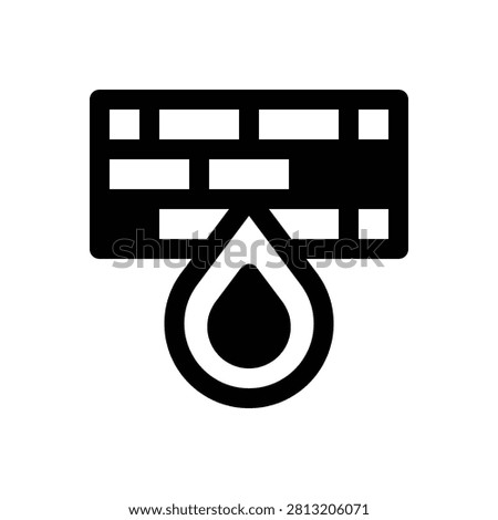 Firewall. Outlined stroke vector icon with black-filled details.