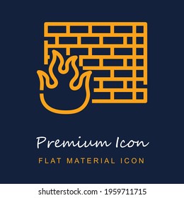 Firewall premium material ui ux isolated vector icon in navy blue and orange colors