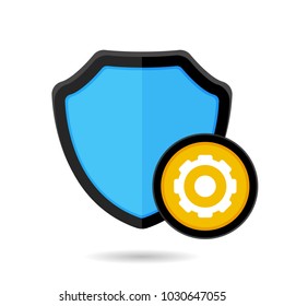Firewall protect protection security settings shield icon. Vector illustration
