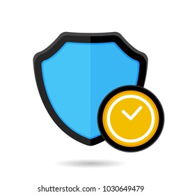 Firewall protect protection security shield time timeout icon. Vector illustration