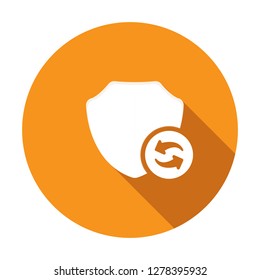 Firewall protect protection security shield update icon. Vector illustration