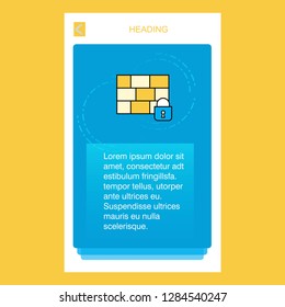 Firewall protected mobile vertical banner design design. Vector