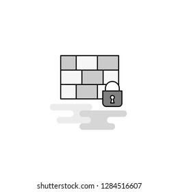Firewall protected Web Icon. Flat Line Filled Gray Icon Vector
