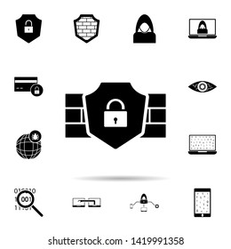 firewall protection icon. Universal set of hacker for website design and development, app development