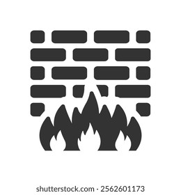 Firewall protection icon, Vector graphics