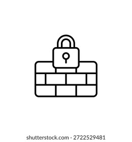 Firewall Protection Lock Security Outline Minimalistic