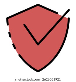 Ícone do escudo de proteção do firewall. Contornar proteção por firewall escudo ícone de vetor cor plana isolada