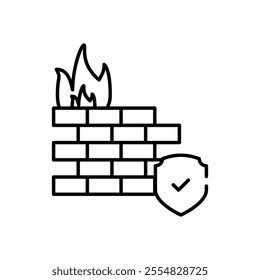 Firewall Protection vector icon stock illustration