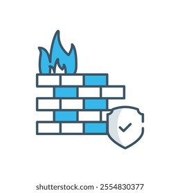 Firewall Protection vector icon stock illustration