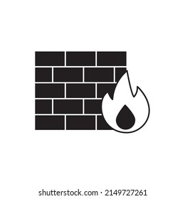 Firewall protection,security icon in black flat glyph, filled style isolated on white background