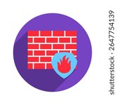 Firewall rounded color, mini illustration icon. use for modern concept, print, UI, UX kit, web and app development. Vector related to risk management, business, finance.