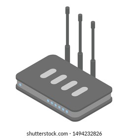 Firewall router icon. Isometric of firewall router vector icon for web design isolated on white background