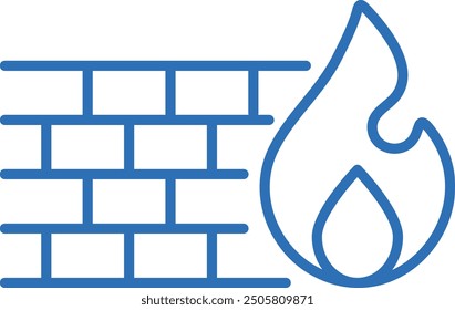 Firewall, security enhancement, editable line vector icon illustration