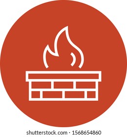Firewall Security System Outline Icon