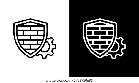 Firewall Settings White Icon Set Design