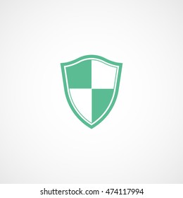 Firewall Shield Green Flat Icon On White Background