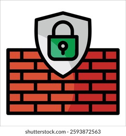 Firewall Shield Icon Element For Design