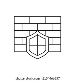 Firewall shield, security, antivirus icon line style icon, style isolated on white background