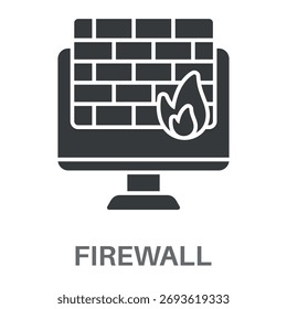 Vetor de Design de Glifo de Estilo Simples do Firewall