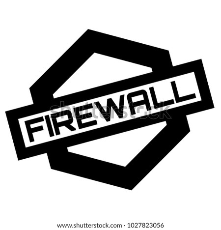 Firewall stamp. Typographic label, stamp or logo