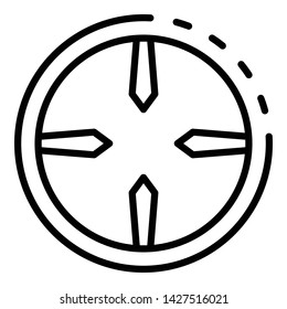 Firewall target icon. Outline firewall target vector icon for web design isolated on white background