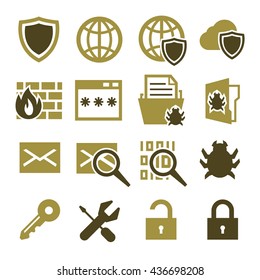 firewall, trojan icon set