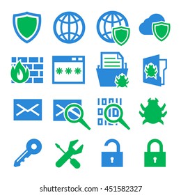 firewall, trojan icon set