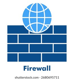 Firewall de dos colores Glyph Icon Ilustración vectorial