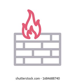 firewall vector color line icon 
